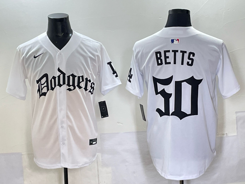 Men Los Angeles Dodgers #50 Betts white Nike 2025 MLB jersey 0011